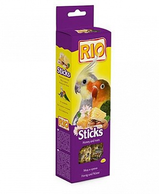 Рио Палочки для средних попугаев с медом и орехами 2*75гр