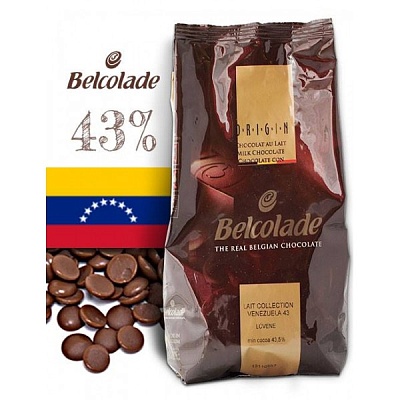 Шоколад молочный "LAIT COLLECTION VENEZUELA 43" 8кг коробка / цена за кг