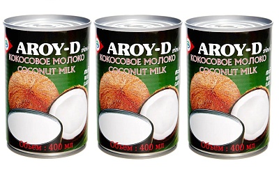 Молоко кокосовое AROY-D 17-19% 400мл. ж/б / Тайланд