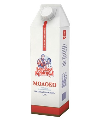 Молоко ультрапастеризованное Бабушкина крынка 3,2% 1л.*12 (крышка)
