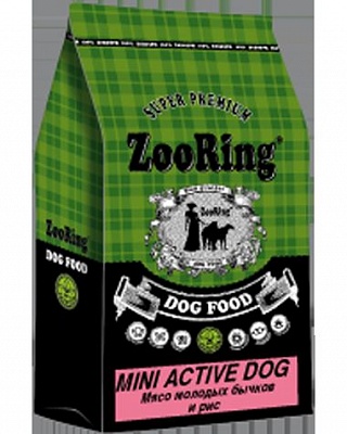 Корм ZooRing Mini Active Dog Мясо молодых бычков и рис 10кг Корм для собак (772759) НЕ СОДЕРЖИТ ПШЕНИЦЫ