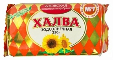 Халва фас.Подсолнечная 250г/18 Азовская КФ