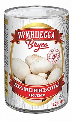 Шампиньоны Принцесса вкуса конс. целые 425мл.*24 ж/б