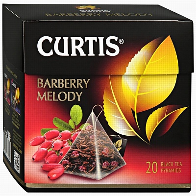 Чай Кертис Барбарисовая мелодия 20*1,8гр*12шт пирамидки  (черный)