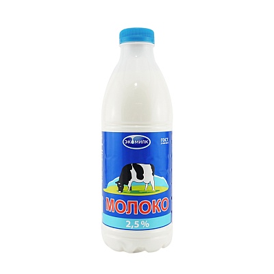 Молоко пастеризованное Экомилк 2,5% 930мл.*6 пл/б /0,956