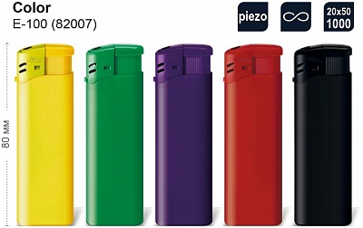 Зажигалка Pride E-100 (пьезозажигалка) Color 1*50 82007