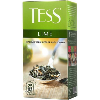 Чай Тесс Лайм 25 ПАКЕТОВ*1,5г/10  (зеленый  с цедрой цитрусовых и ароматом лайма) Орими