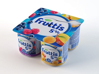 Продукт йогуртный Фруттис 5% 115гр.*24 малина-черника,абрикос-манго (сливочн. лакомство)