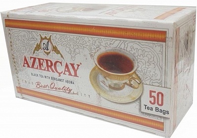 Чай Азерчай черный с бергамотом 2гр.*50пак*12шт (арт.989)