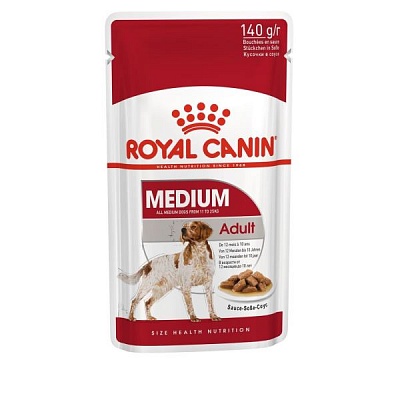 Royal Canin Медиум Эдалт 0,140гр*10шт (соус) питание для  собак средних размеров в возр от 12 мес до 7 лет (10950014A0)