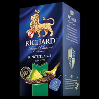 Чай Ричард 25пак*2гр*12шт Королевский №1 King s Tea №1 черный с лаймом и мятой