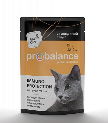 ProBalance Immuno Рrotection 85гр*25шт говядина в соусе корм для кошек