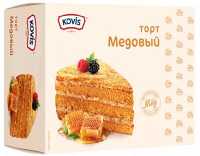Торт Медовый 240гр*12шт бисквитный под товарным знаком "KOVIS"/ Раменский КК
