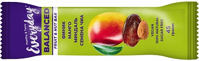 Батончик фруктово-ореховый  EVERYDAY Balanced манго-семена чиа 45гр.*12 (шоубокс)