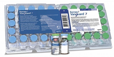 Вангард-7 (25доз/уп) от чумы, инфек гепатита,аденовирусной инфекции, парагриппа, парвовир энтерита и лептоспироза собак (t= от+2 до+8) VET