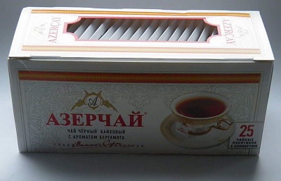 Чай Азерчай черный с бергамотом 25 ПАКЕТОВ*2гр*24шт (с конвертом) /139221