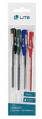 Набор Ручки гелевые LITE 0,5мм 4 цвета (GPBL-4)