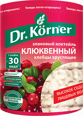 Хлебцы Dr. Korner Злаковый коктейль Клюквенный 100гр*20шт (Хлебпром)