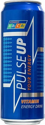 Пульсап Энерджи (PULSEUP ENERGY) напиток б/а 0,45л*24шт ж/б энергетический тонизирующий газированный 