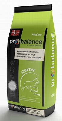 Probalance Starter 10кг сухой корм для щенков до 3-х месяцев и собак в период беремености и лактации