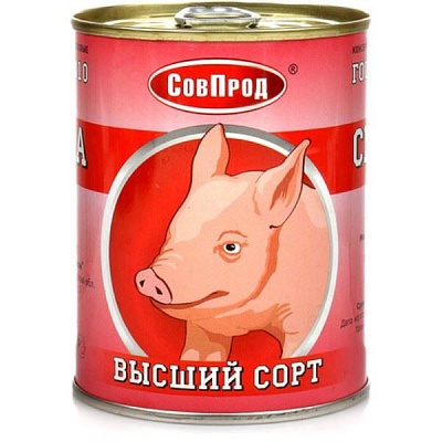 Тушеная свинина Советский продукт ГОСТ в/с 338гр.*30 ж/б ключ