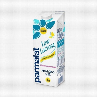 Молоко Пармалат низколактозное ультрапастеризованное 1,8% 1л.*12 