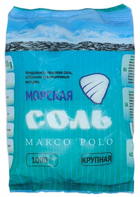 Соль поваренная морская крупная 1кг.*10 / Marco Polo