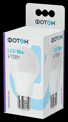 Лампа светодиодная ФОТОН LED А60  10W Е27 6500K / 23392