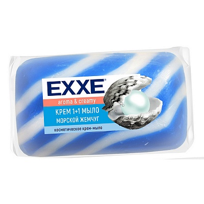 Туалетное крем-мыло Морской жемчуг 80гр (синее) EXXE *72 /6299/5132