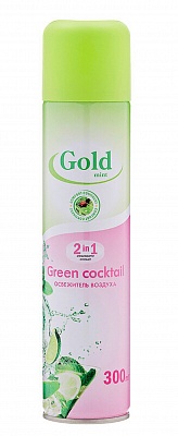 Освежитель воздуха "GOLD" Green cocktail 300мл.* 12 / 246806