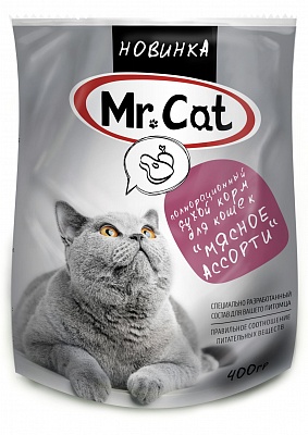 Mr.Cat 400гр Мясное ассорти корм для кошек