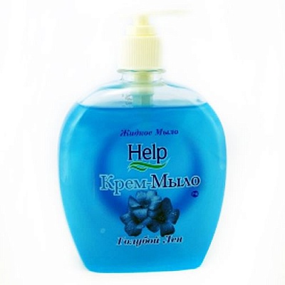 Жидкое крем-мыло "HELP" Голубой Лен 500гр.с дозатором*12 (5-0357)
