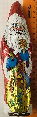Дед Мороз 60гр*24шт изделие фигурное в шок.глазури (Шоколадная Компания) УПАКОВКА