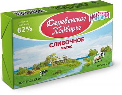 Масло Деревенское подворье 62% 180гр.*30 фольга