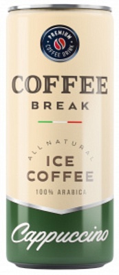 Кофе Брейк Капучино  (COFFEE BREAK CAPPUCCINO) напиток б/а 0,25л*12шт Ж/Б  негазированный на основе кофе