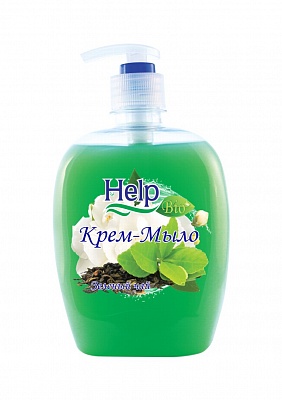 Жидкое крем-мыло "HELP" Зеленый чай 500гр.с дозатором*12 (5-0351)