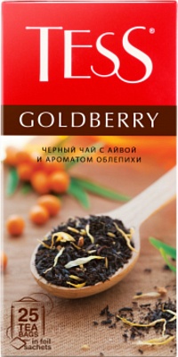 Чай Тесс Голдберри 25 ПАКЕТОВ*1,5гр*10шт черный чай с айвой и ароматом облепихи (Орими-Трэйд)