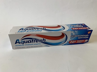 Зубная паста AQVAFRESH Сильная мята (синяя) 100мл * 12