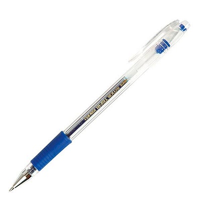 Ручка гелевая CROWN 0,5мм синий резин.грип (арт.HJR-500R/с)
