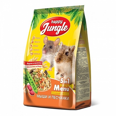 Happy Jungle Корм для мышей и песчанок 400гр*18шт (J116)