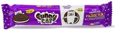 Печ.фас.Funny Cat 158гр*9шт с какао и начинкой с ароматом ванили (ТД Посольство вкусной еды)